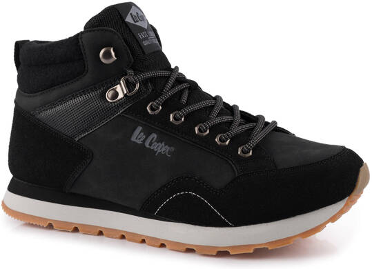 LEE COOPER LCJ3012 BUTY MĘSKIE ZIMOWE TRAPERY WYSOKIE OCIEPLANE CZARNE