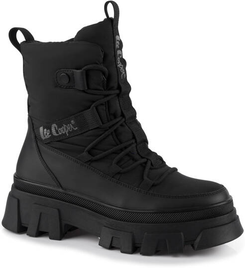 LEE COOPER LCJ3144 BUTY BOTKI DAMSKIE ZIMOWE ŚNIEGOWCE OCIEPLANE CZARNE